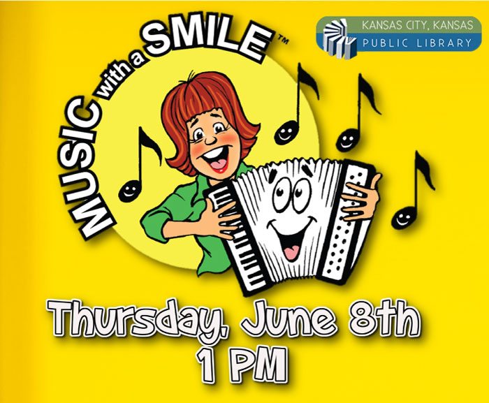 Join Janie at the Turner Community Library! Fun Music with A Smile logo